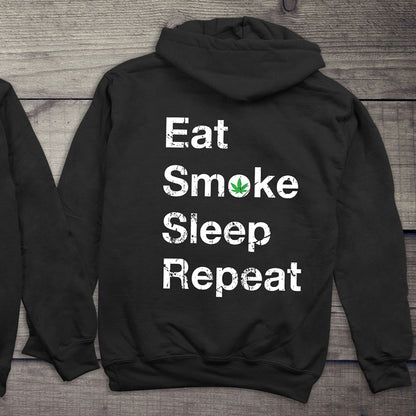 Eat Sleep Smoke Repeat With Crest Hoodie