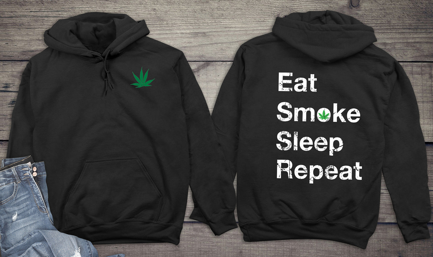 Eat Sleep Smoke Repeat With Crest Hoodie