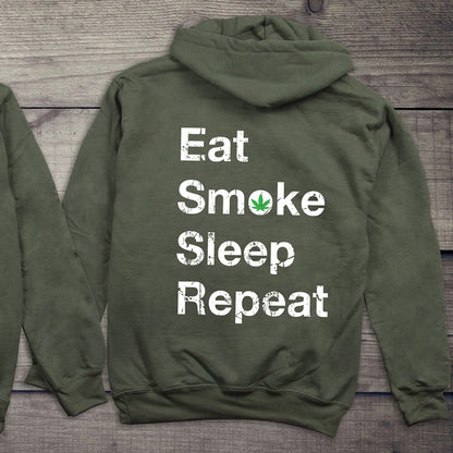 Eat Sleep Smoke Repeat With Crest Hoodie