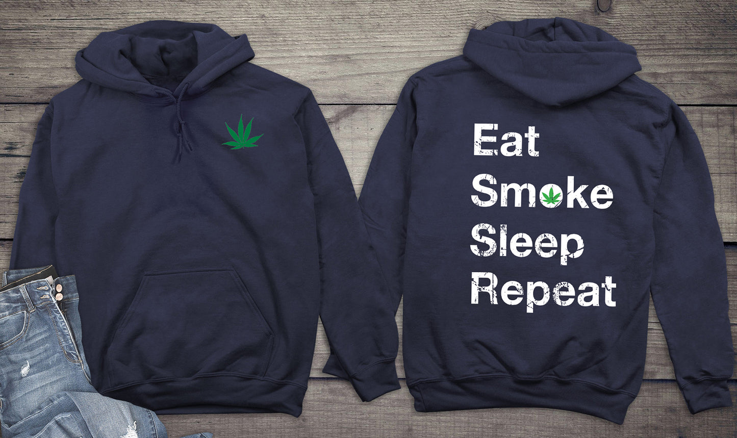 Eat Sleep Smoke Repeat With Crest Hoodie