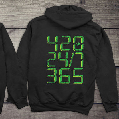 420 24/7 365 With Crest Hoodie