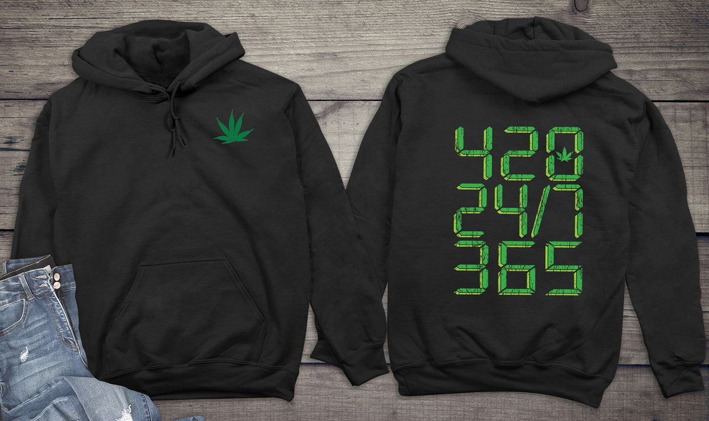 420 24/7 365 With Crest Hoodie