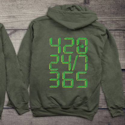 420 24/7 365 With Crest Hoodie