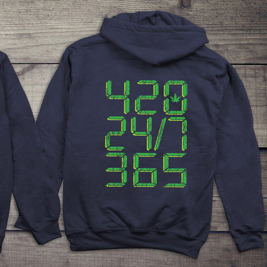 420 24/7 365 With Crest Hoodie