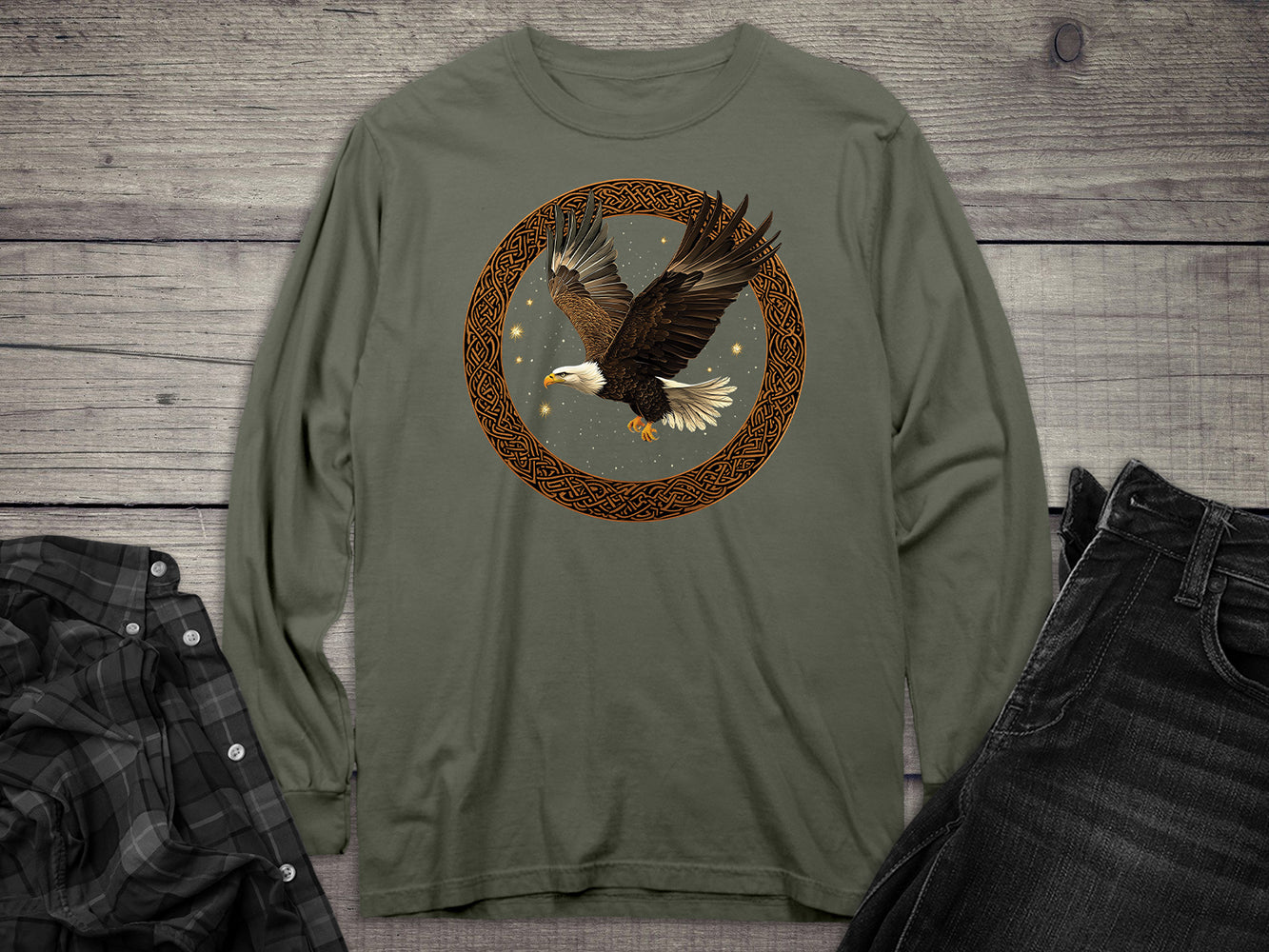 Celtic Flying Eagle Long Sleeve Tee