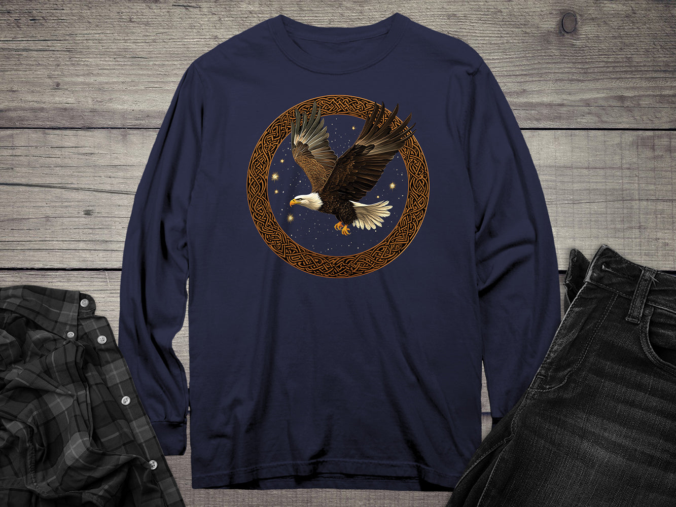 Celtic Flying Eagle Long Sleeve Tee