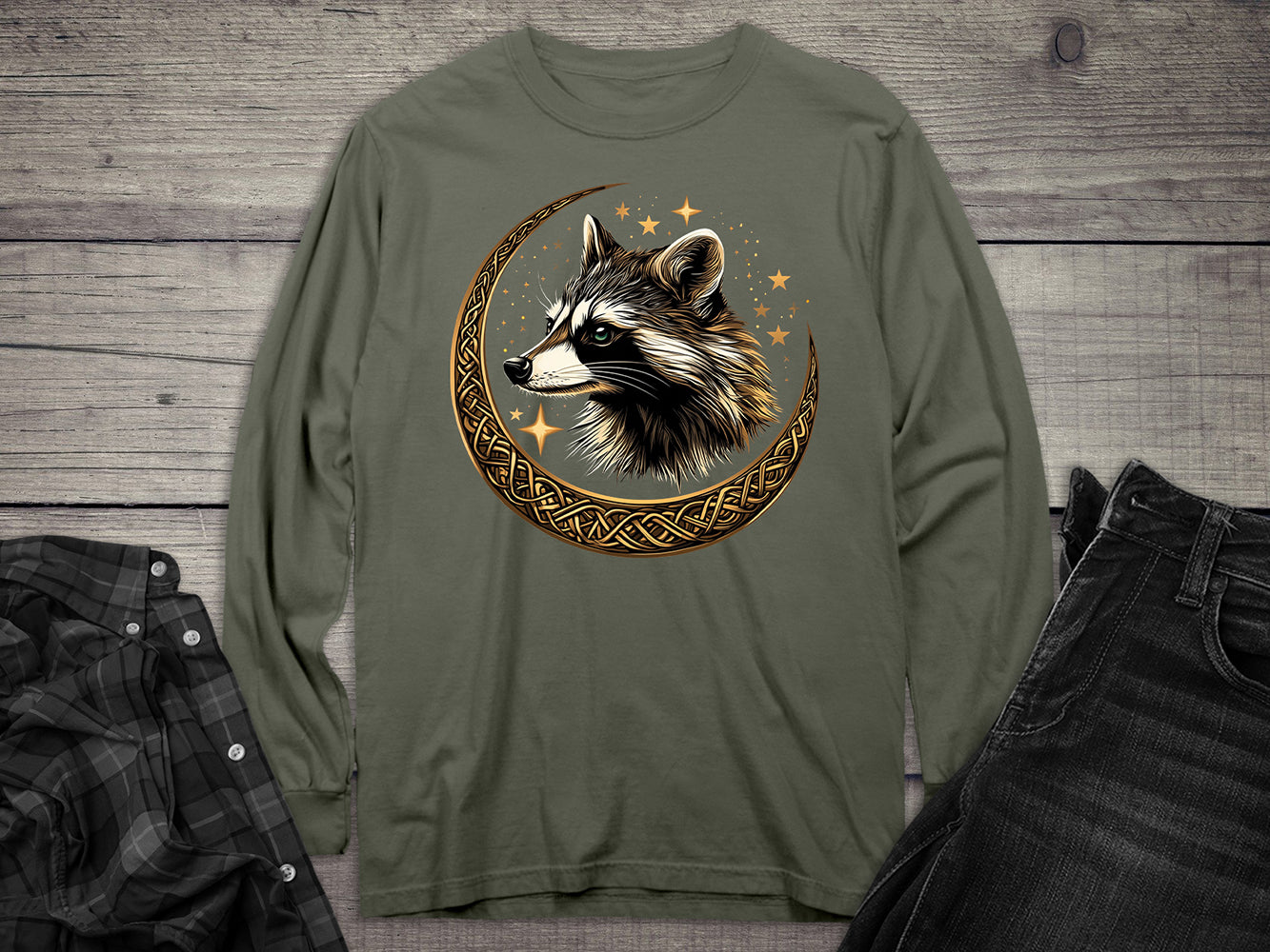 Celtic Raccoon Long Sleeve Tee