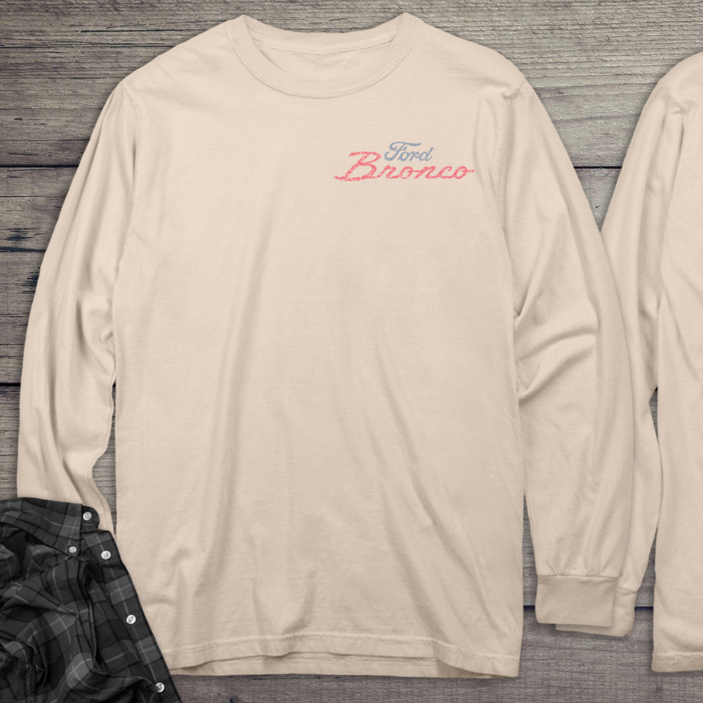 Ford Bronco Red With Crest Long Sleeve Tee