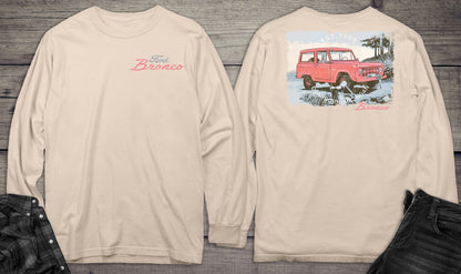 Ford Bronco Red With Crest Long Sleeve Tee