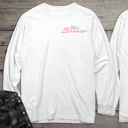 Ford Bronco Red With Crest Long Sleeve Tee