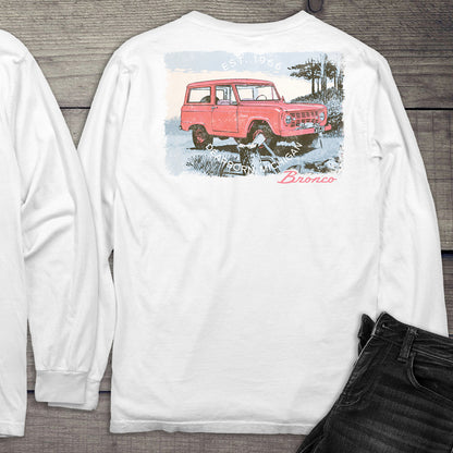 Ford Bronco Red With Crest Long Sleeve Tee
