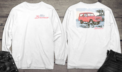 Ford Bronco Red With Crest Long Sleeve Tee
