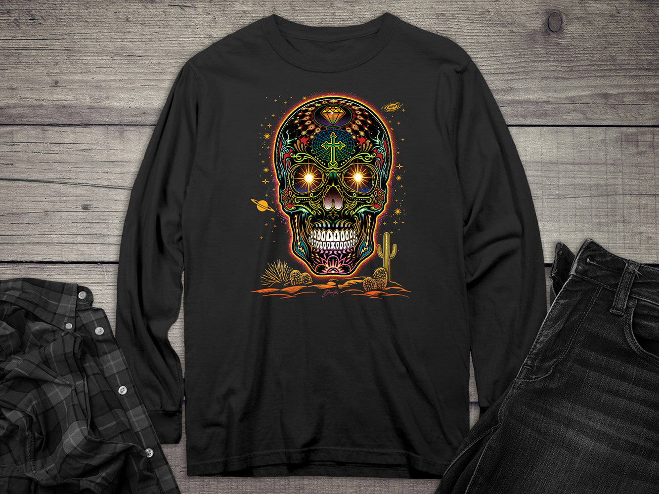 Desert Sugar Skull Long Sleeve Tee