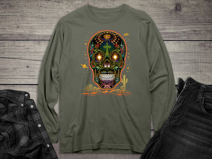 Desert Sugar Skull Long Sleeve Tee
