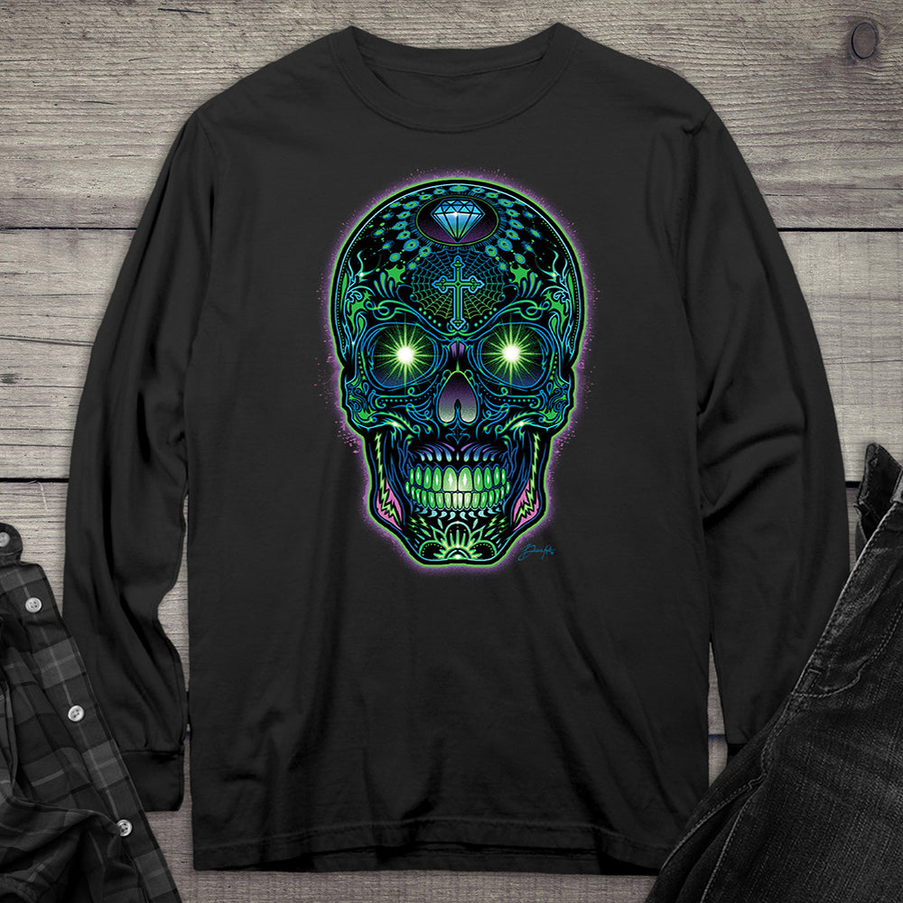 Bright Sugar Skull Long Sleeve Tee