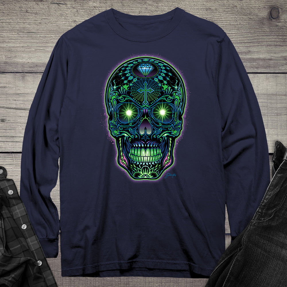 Bright Sugar Skull Long Sleeve Tee