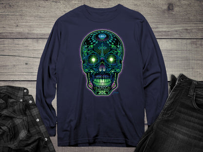 Bright Sugar Skull Long Sleeve Tee