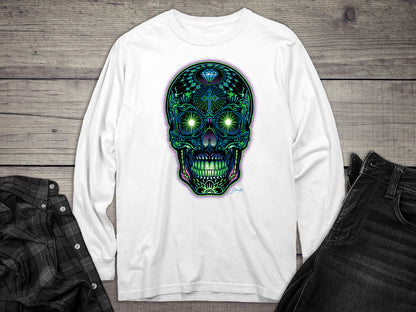 Bright Sugar Skull Long Sleeve Tee