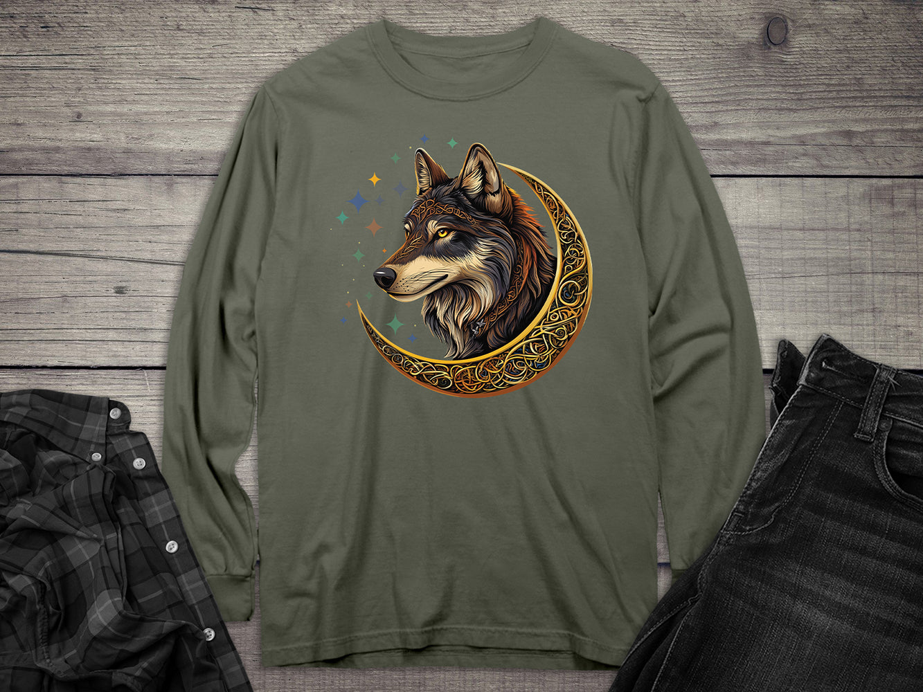 Celtic Wolf Long Sleeve Tee