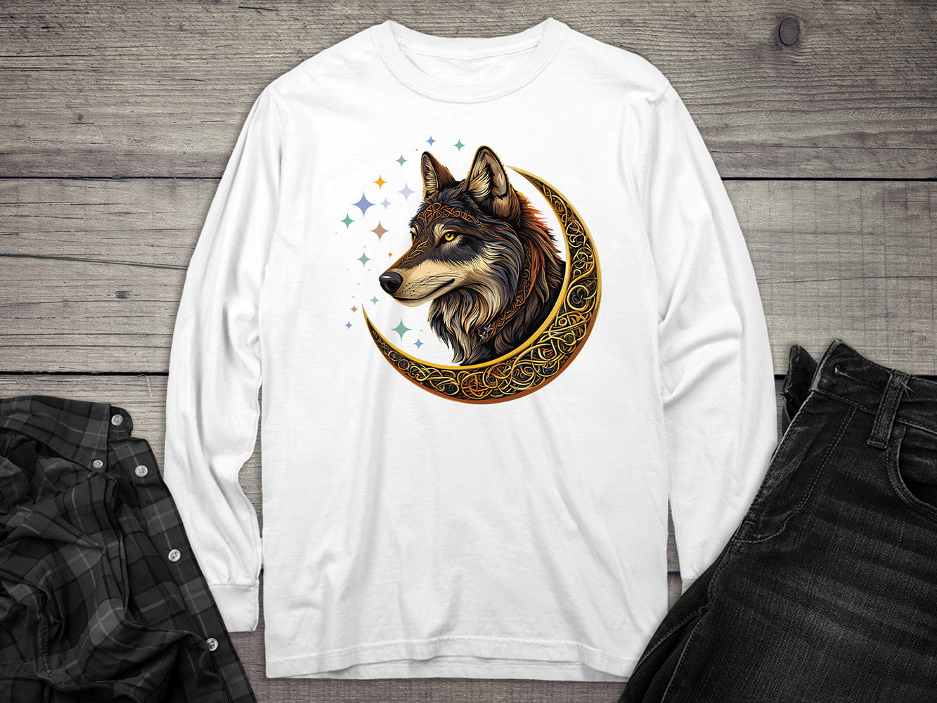 Celtic Wolf Long Sleeve Tee