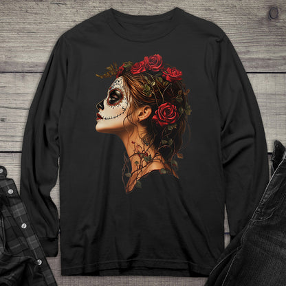 Sugar Skull Profile Long Sleeve Tee