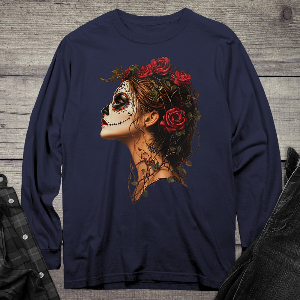 Sugar Skull Profile Long Sleeve Tee