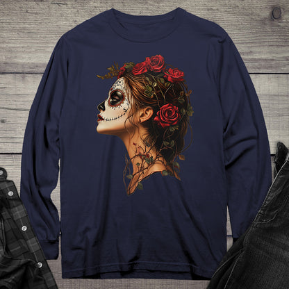 Sugar Skull Profile Long Sleeve Tee