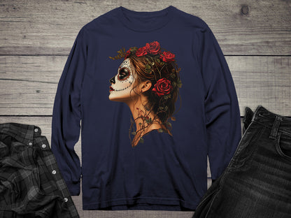 Sugar Skull Profile Long Sleeve Tee