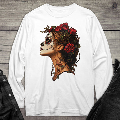 Sugar Skull Profile Long Sleeve Tee