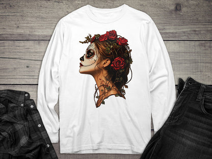 Sugar Skull Profile Long Sleeve Tee