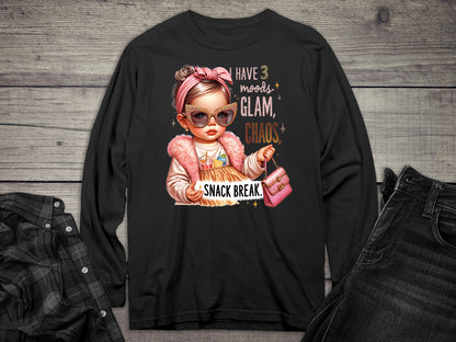 Glam, Chaos, Snack Break Long Sleeve Tee