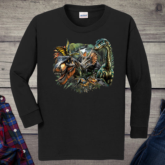 Dinosaur Jungle Youth Long Sleeve Tee