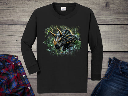 Triceratops Jungle Youth Long Sleeve Tee
