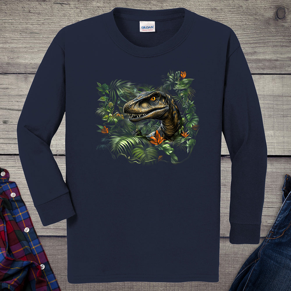Velociraptor Jungle Youth Long Sleeve Tee