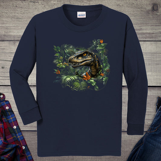Velociraptor Jungle Youth Long Sleeve Tee