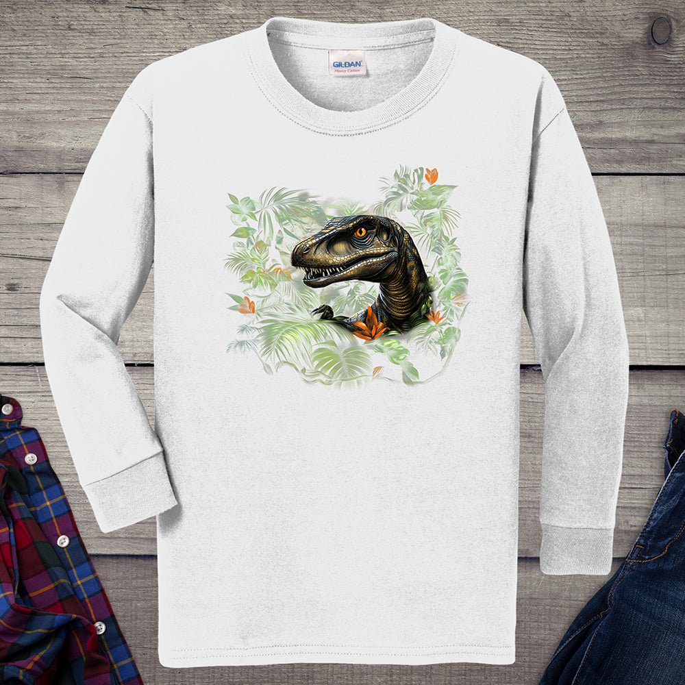 Velociraptor Jungle Youth Long Sleeve Tee