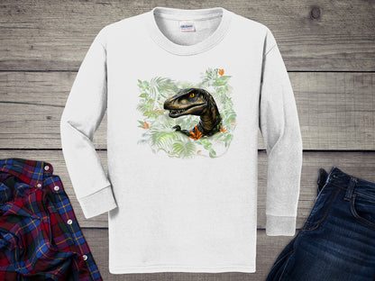 Velociraptor Jungle Youth Long Sleeve Tee