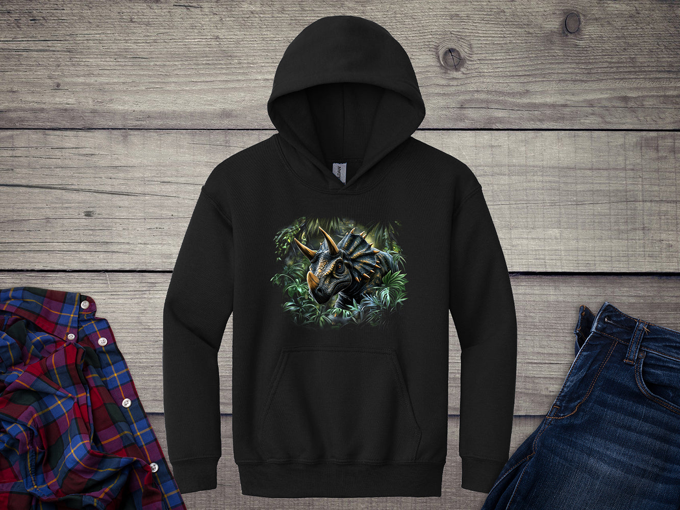 Triceratops Jungle Youth Hoodie