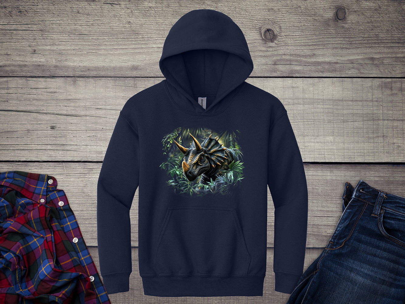 Triceratops Jungle Youth Hoodie