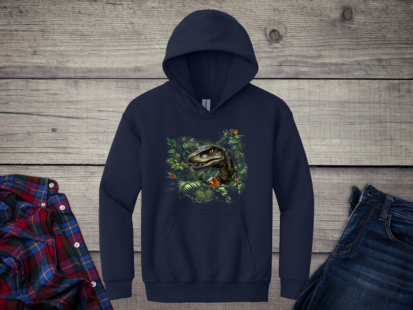Velociraptor Jungle Youth Hoodie
