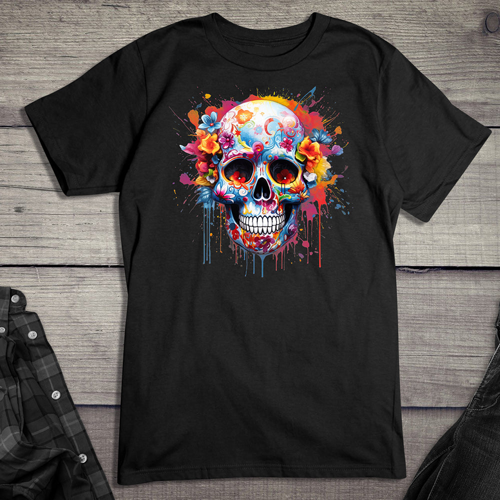 Neon Floral Sugar Skull T-Shirt