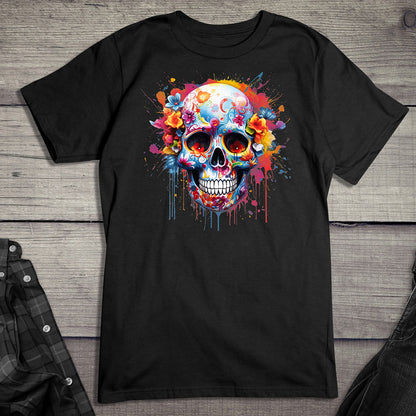 Neon Floral Sugar Skull T-Shirt
