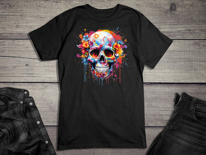 Neon Floral Sugar Skull T-Shirt