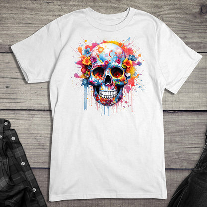 Neon Floral Sugar Skull T-Shirt