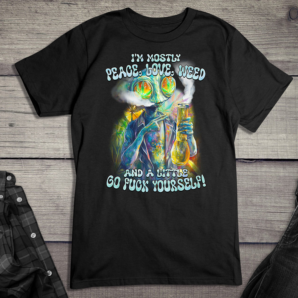 Peace Love Weed Alien T-Shirt