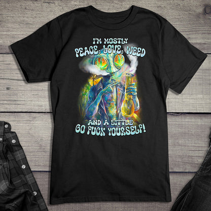 Peace Love Weed Alien T-Shirt
