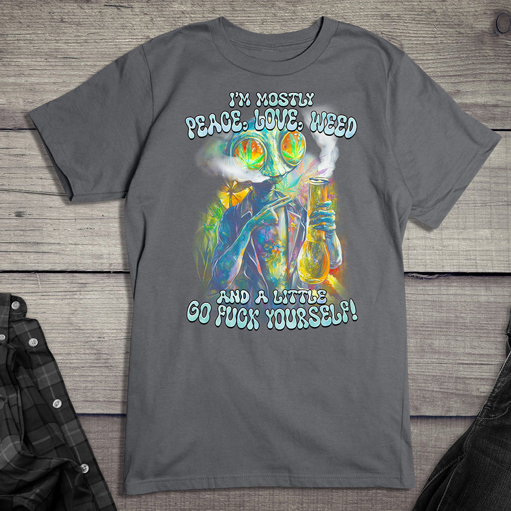 Peace Love Weed Alien T-Shirt