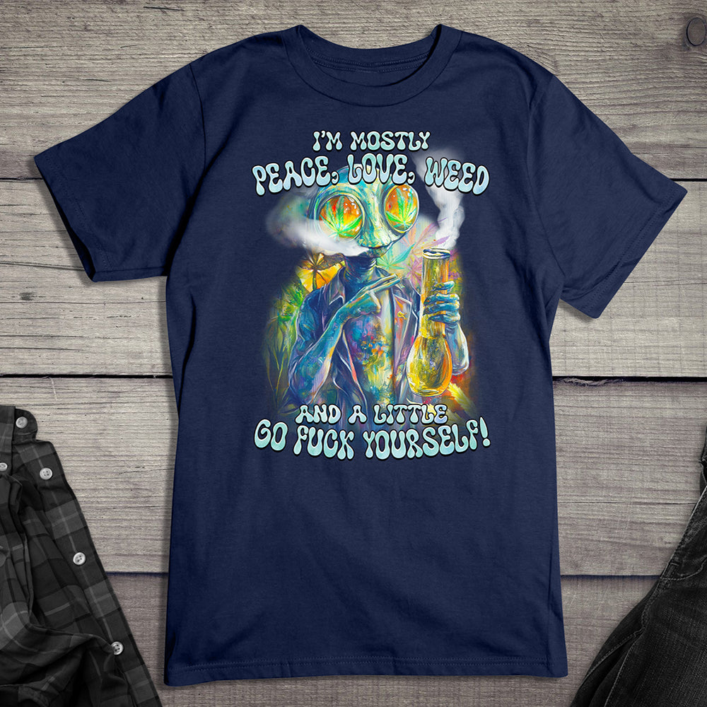 Peace Love Weed Alien T-Shirt