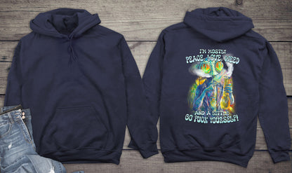 Peace Love Weed Alien Hoodie