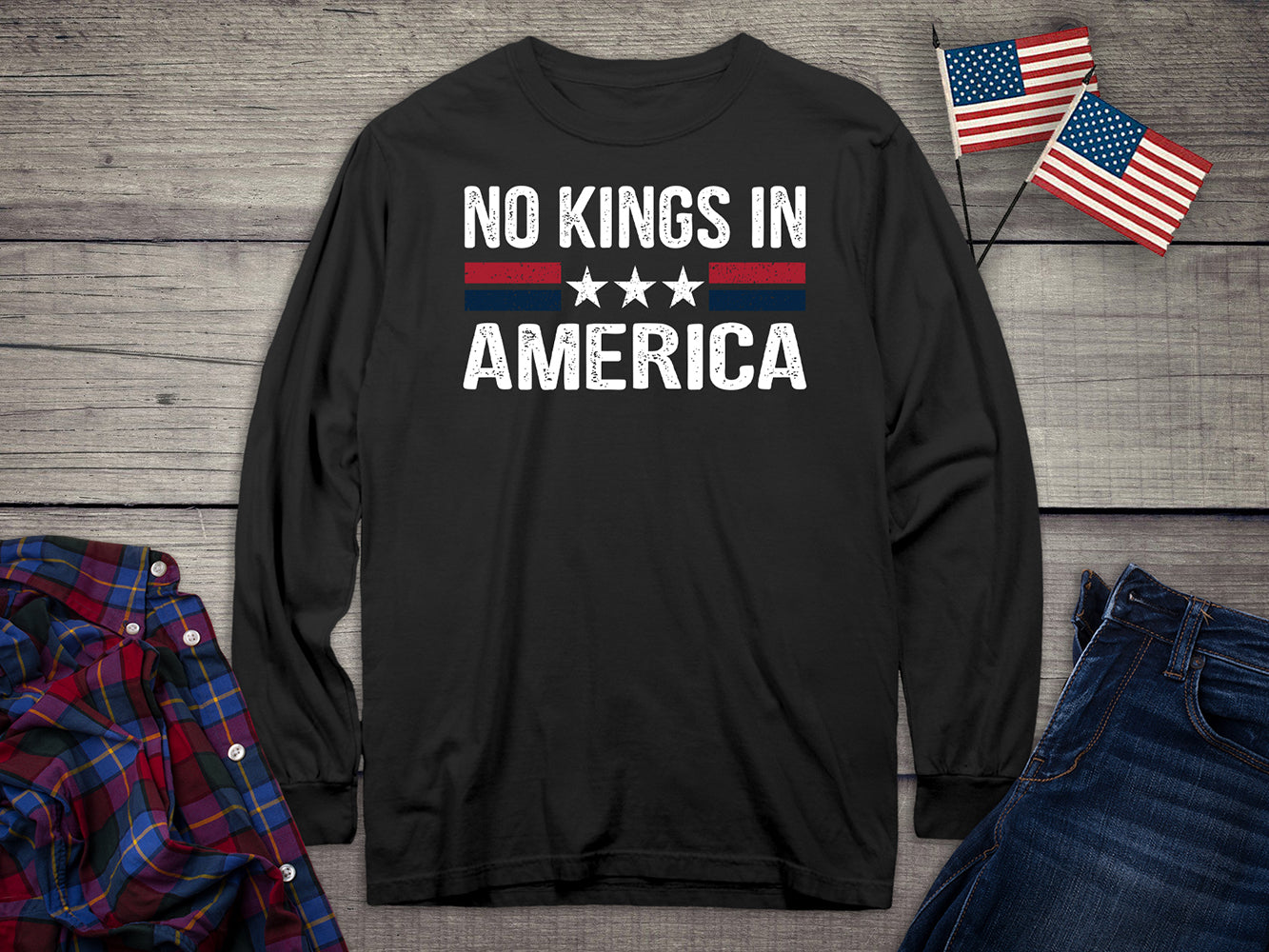 No Kings In America Long Sleeve Tee